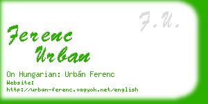 ferenc urban business card